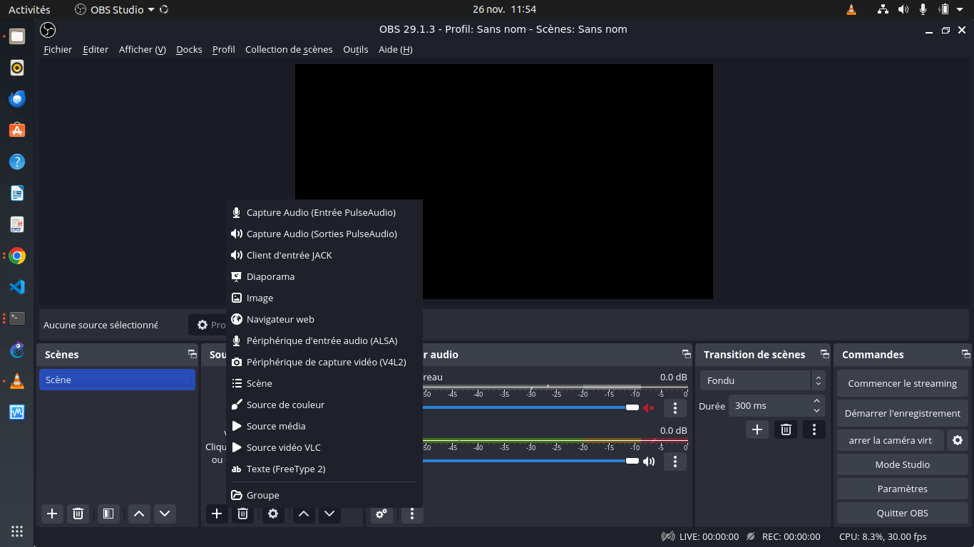 Comment résoudre le problème de manquer de source et d’écran noir de obs studio sur linux - Cover Image